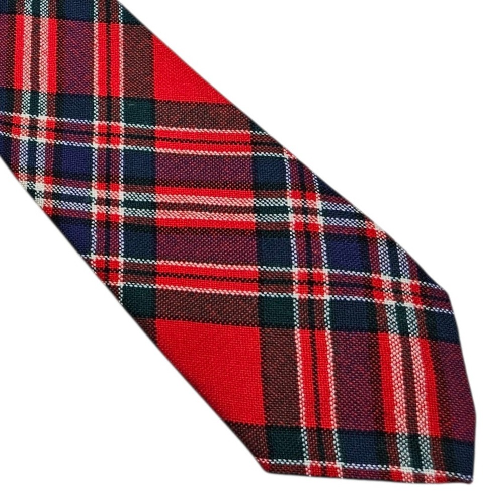Macfarlane Scotland‎ Woven Wool Tie Plaid Tartan Necktie Made in Scotland